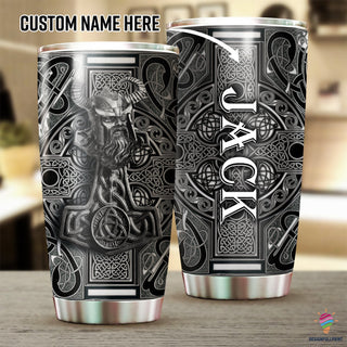 Gift For Viking Lover Viking Pattern Personalized Tumbler LN