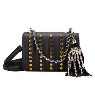 Skeleton Rivet Women's Handbags Tassel - designfullprint
