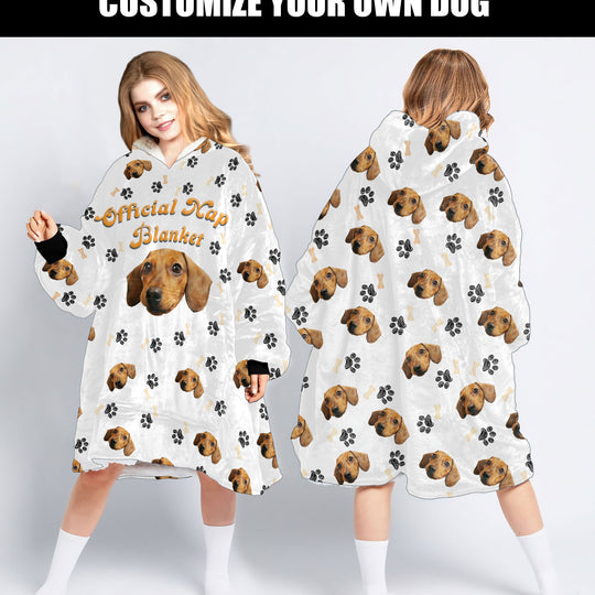 Gifts For Dog Lovers Your Dog Face Customized Unisex Wearable Blanket For Kids Or Adults CHM