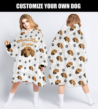 Gifts For Dog Lovers Your Dog Face Customized Unisex Wearable Blanket For Kids Or Adults CHM