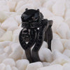Zircon Demon Skull Zircon Engagement Ring Set