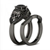 Zircon Demon Skull Zircon Engagement Ring Set