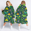 Dinosaur Gifts In The Forest Cartoon Dinosaurs Wearable Blanket For Kids Or Adults CHM