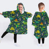 Dinosaur Gifts In The Forest Cartoon Dinosaurs Wearable Blanket For Kids Or Adults CHM