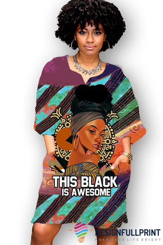 Black Pride Black Girl This Black Is Awesome Dashiki Dress LN