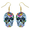 Acrylic Flower Skull Head Earrings