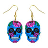 Acrylic Flower Skull Head Earrings