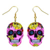Acrylic Flower Skull Head Earrings