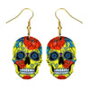 Acrylic Flower Skull Head Earrings