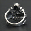 Stainless Steel Pirate Skull Bone Heart Ring