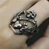Stainless Steel Pirate Skull Bone Heart Ring