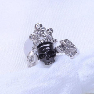Sapphire Black Skull CZ Ring