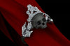 Sapphire Black Skull CZ Ring