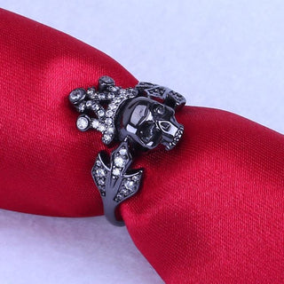 Crowned Punk Skull CZ Rings