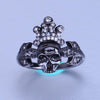 Crowned Punk Skull CZ Rings