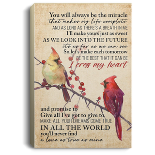 Canvas CAdinals GeoRge StraiT I Cross My Heart You Will Always Be The Miracle Canvas Art and Poster HG