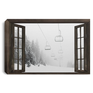 Gift For Skiing Lover Skiing Window Canvas Art