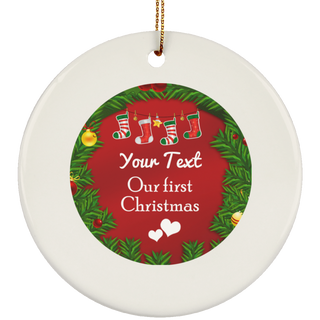 Personalized Christmas & Thanksgiving Ceramic Ornament 2 - designfullprint