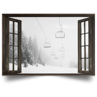 Gift For Skiing Lover Skiing Window Poster HG