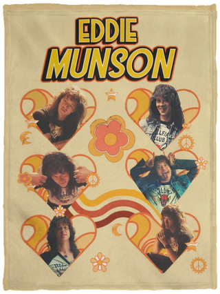 30x40 Retro Eddie Munson Blanket | Hippie Velveteen Plush Blanket | Joseph Quinn Vintage Groovy Blanket | ST 4 Fan Cozy Plush Fleece Blanket HG