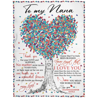 You Mean The World To Me - Gift For Nana Fleece Blanket, Blanket for Grandma, Mothers Day Gift
