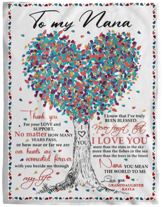 You Mean The World To Me - Gift For Nana Fleece Blanket, Blanket for Grandma, Mothers Day Gift Fleece Blanket - 60x80