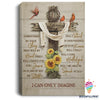 Cardinal and Sunflowers Cross I Can Only Imagine Surrounded By Your Glory Canvas LN