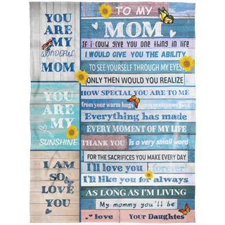 To My Mom Gift Blanket Birthday Gifts Warm Blankets for Mom