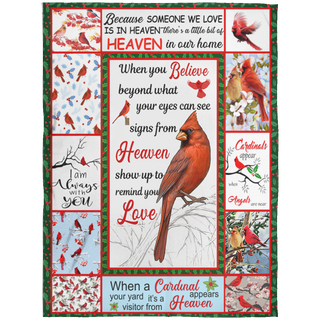 Memorable Gift Fleece Blanket Cardinals Appear When Angels are Near Blanket Gift for Mother's Day, Blanket Gifts With Size 60x80