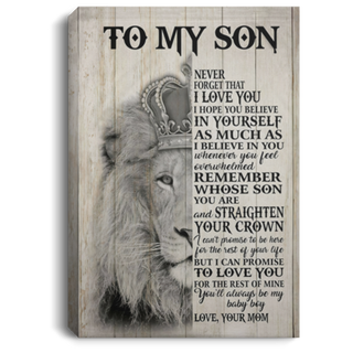 To My Son Lion King Lion Child Family Link Family Family Gift Wall Art Canvas FF