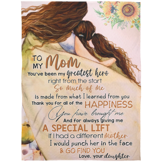 Sunflower Mom Daughter Blanket FLL Arctic Fleece Blanket 60x80
