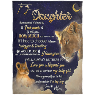 To Daughter Lion Blanket FLL Arctic Fleece Blanket 60x80