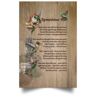 Hummingbird Gift Hummingbird Remember Me poster-standard LH