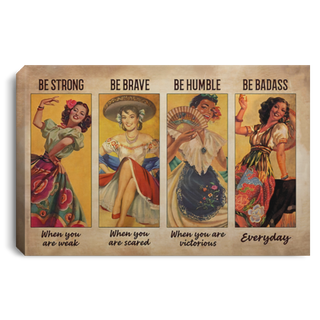Mexican Independence Day Gift For Hippie Mexican Folk Dancing Be Badass Girls Horizontal Canvas