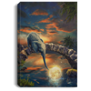 Elephant With The Moon Canvas Art