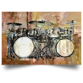Drummer Vintage Drum Set Art CH Poster