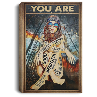 Canvas Gift For Hippie You Are A Strong Unique And Beautiful Hippie Girl Vertical Women Empowerment