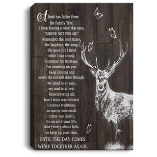 Deer We Are Together Again Portrait Framed Canvas