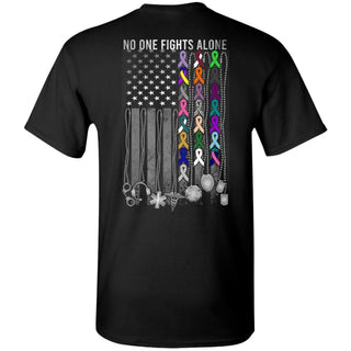 No One Fights Alone Breast Cancer Awareness Back Front Ultra Cotton Shirt