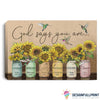 Gift For Bird Lover Gift For Hippie God Says you Are Humming Bird and Sunflower Wall Art Canvas HG