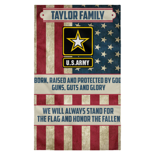 Gift For Army Army Family Stand For The Flag Personalized Flags SUBWF Sublimated Wall Flag