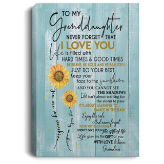 Sunflowers Dear My Granddaughter Canvas Art