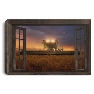 Gift For Farmer Tractor Window View In Harvest Canvas Art and Poster HG
