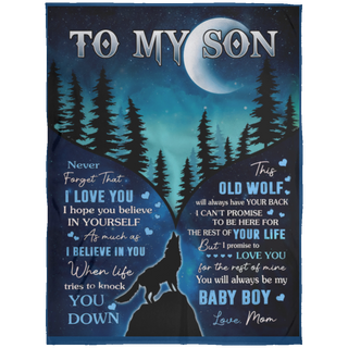 To Son Wolf Blanket FLL Arctic Fleece Blanket 60x80