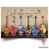 Colorful Guitar God Says You Are CH Poster Canvas Gift For Guitarist