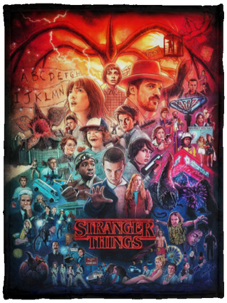 no text 30x40 Personalized Stranger Things 1,2,3,4 Blanket, Stranger Things 4 Blanket, Stranger Things Fan Gift Cozy Plush Fleece Blanket HG