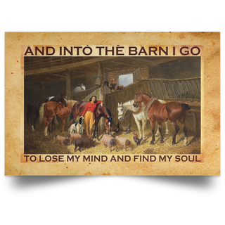 AND IN TO THE BARN COWGIRL 01 HORIZONTAL POSTER HG