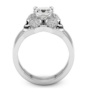 Crystal Classic Silver Skull CZ Ring