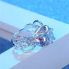 Purple Crystal Skull CZ Wedding Ring