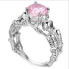 Multi-Color Stone CZ Skull Wedding Rings